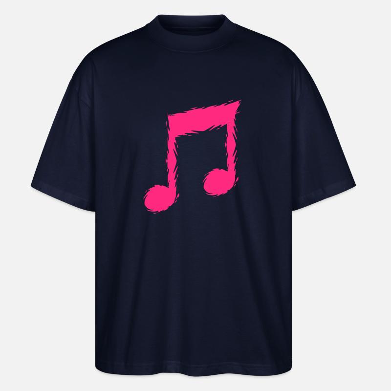 Musiknote Musik Design Sänger - Stanley/Stella Oversized Unisex Bio T-Shirt Blaster 2.0 - Navy
