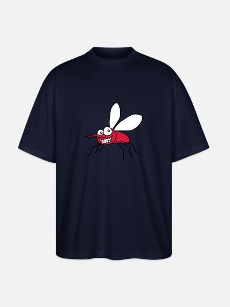 grin_mosquito_3c - Stanley/Stella Oversized Unisex Organic T-shirt Blaster 2.0 - navy