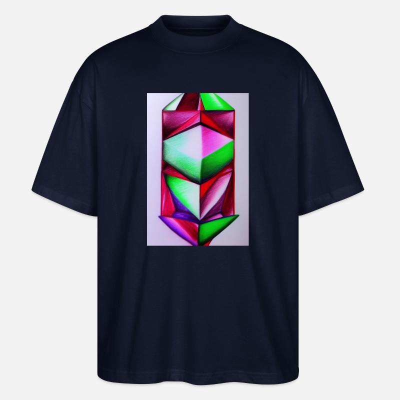 Gemstone Pattern - Stanley/Stella Oversized Unisex Organic T-shirt Blaster 2.0 - navy