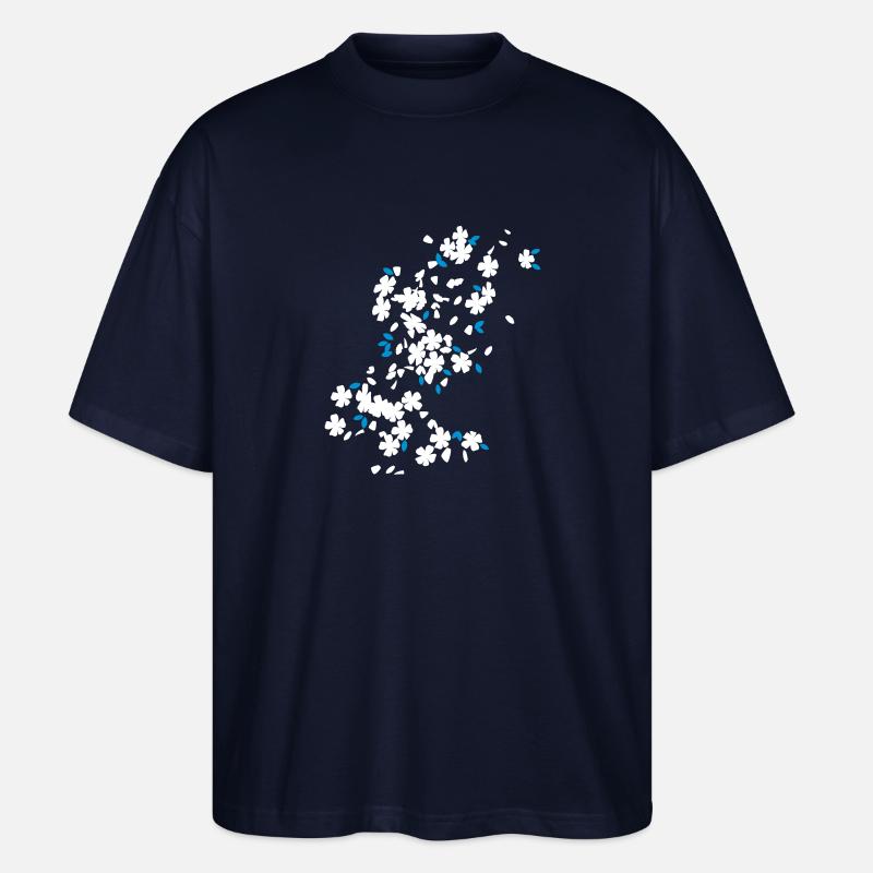 Blütenregen / raining blossoms (2c) - Stanley/Stella Oversized Unisex Bio T-Shirt Blaster 2.0 - Navy