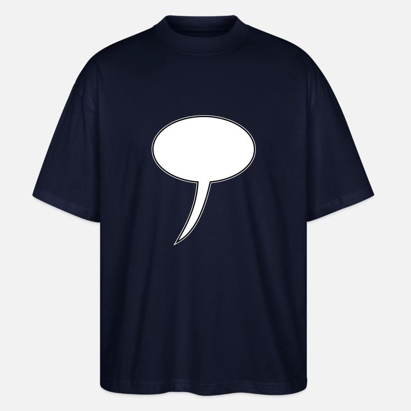 Speech Bubble Design Long - Stanley/Stella Oversized Unisex Organic T-shirt Blaster 2.0 - navy