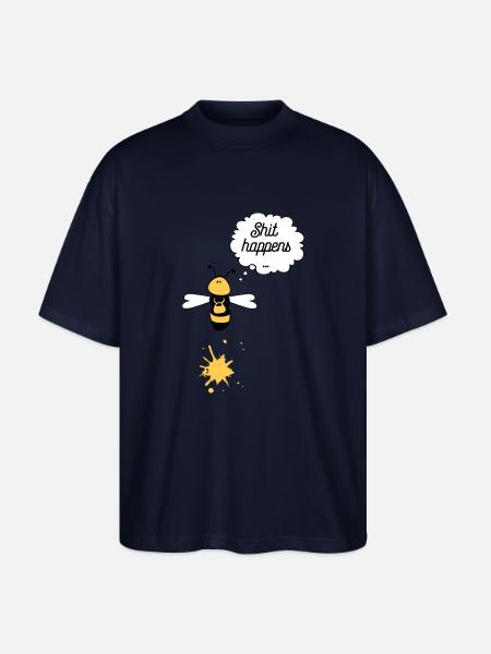 Shit happens bee - Stanley/Stella Oversized Unisex Organic T-shirt Blaster 2.0 - navy