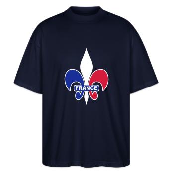 France Lys 02 - T-shirt bio Blaster 2.0 coupe oversize Stanley/Stella Unisexe - marine - Devant - Alina (178cm) & Michal (187cm)