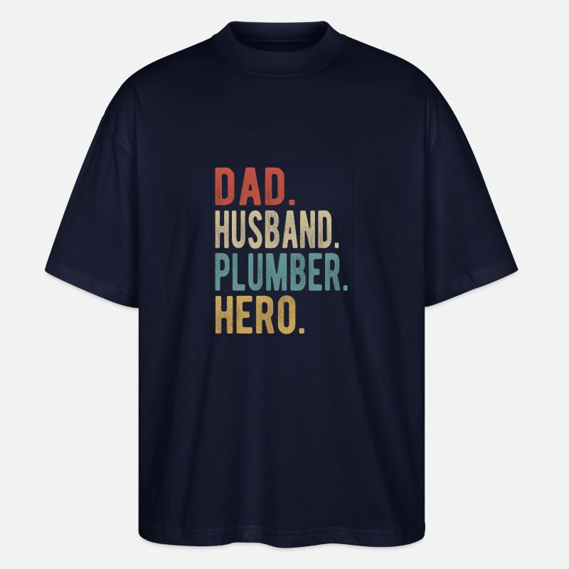Klempner Papa Ehemann Held - Stanley/Stella Oversized Unisex Bio T-Shirt Blaster 2.0 - Navy