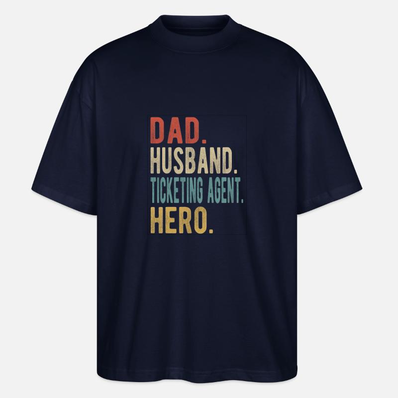 Ticketvertreter Papa Ehemann Held - Stanley/Stella Oversized Unisex Bio T-Shirt Blaster 2.0 - Navy