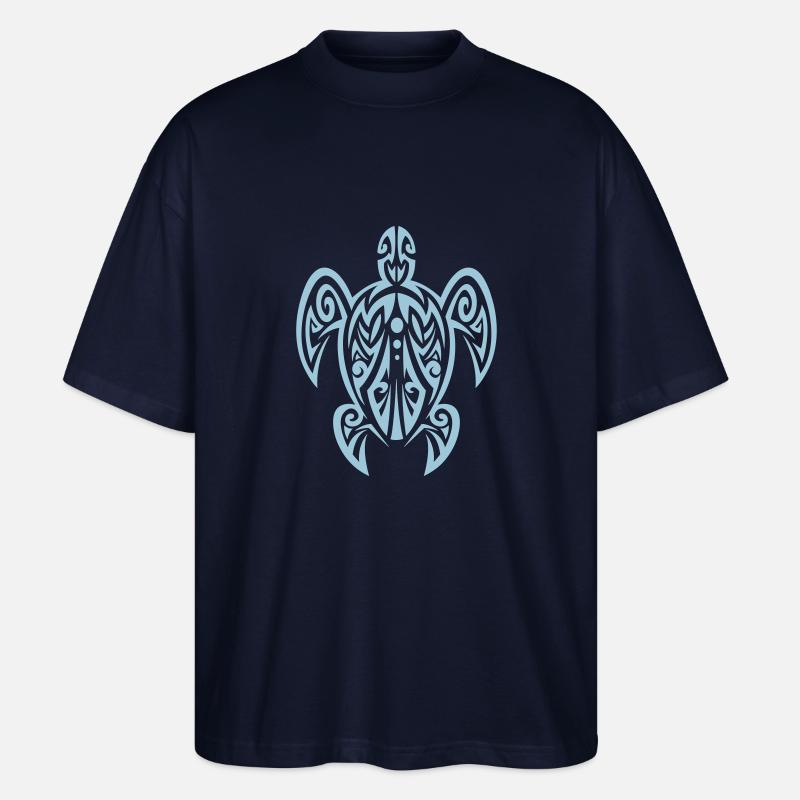 Turtle Tattoo - Stanley/Stella Oversized Unisex Bio T-Shirt Blaster 2.0 - Navy
