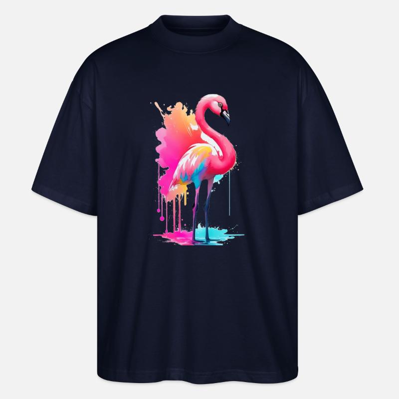 Flamingo - Stanley/Stella Oversized Unisex Bio T-Shirt Blaster 2.0 - Navy
