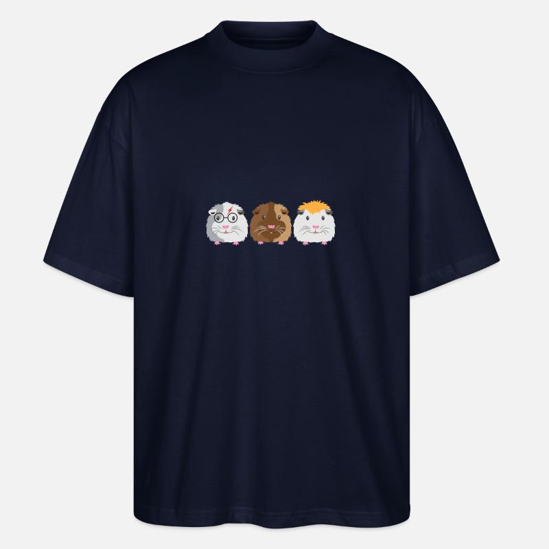 Three little Guinea pigs - Stanley/Stella Oversized Unisex Organic T-shirt Blaster 2.0 - navy