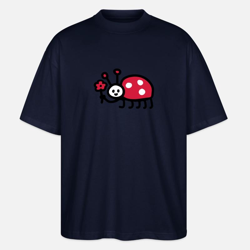 Marienkäfer - Blume 3 - Stanley/Stella Oversized Unisex Bio T-Shirt Blaster 2.0 - Navy
