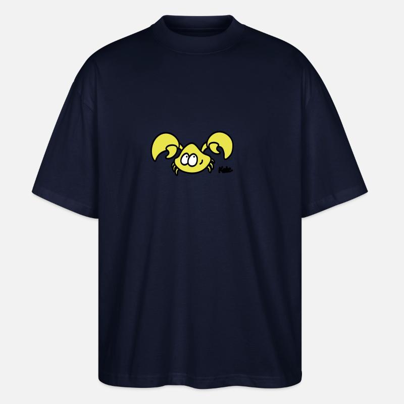 Crab (3c) - Stanley/Stella Oversized Unisex Organic T-shirt Blaster 2.0 - navy