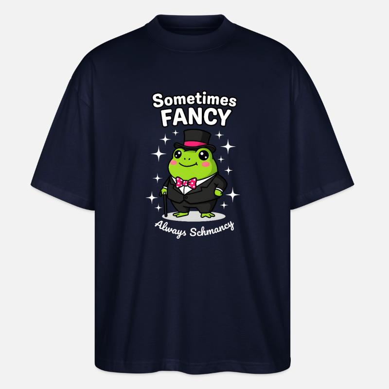 Manchmal Fancy Always Schmancy Dapper Frog - Stanley/Stella Oversized Unisex Bio T-Shirt Blaster 2.0 - Navy