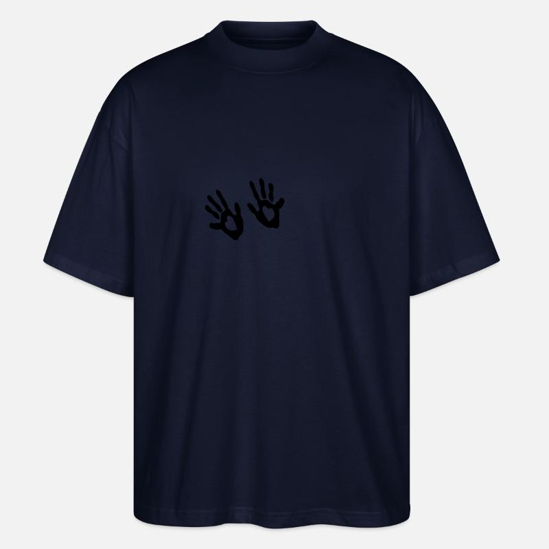 Bébé mains - cœur - T-shirt bio Blaster 2.0 coupe oversize Stanley/Stella Unisexe - marine