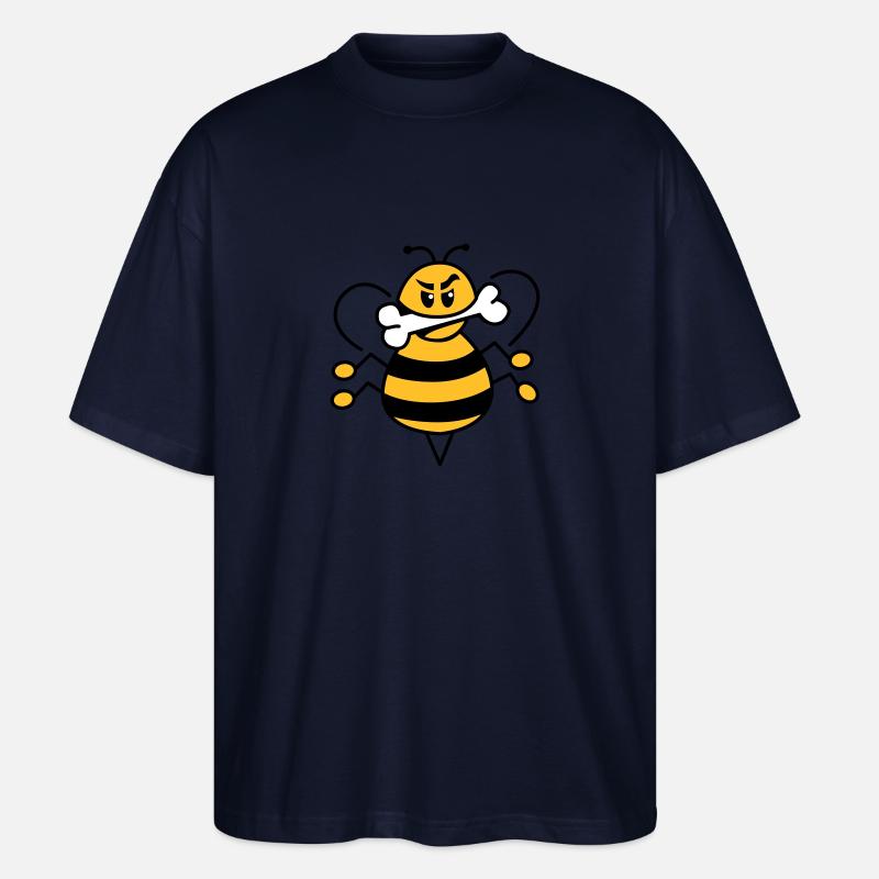 Bee with bone 1 - Stanley/Stella Oversized Unisex Organic T-shirt Blaster 2.0 - navy
