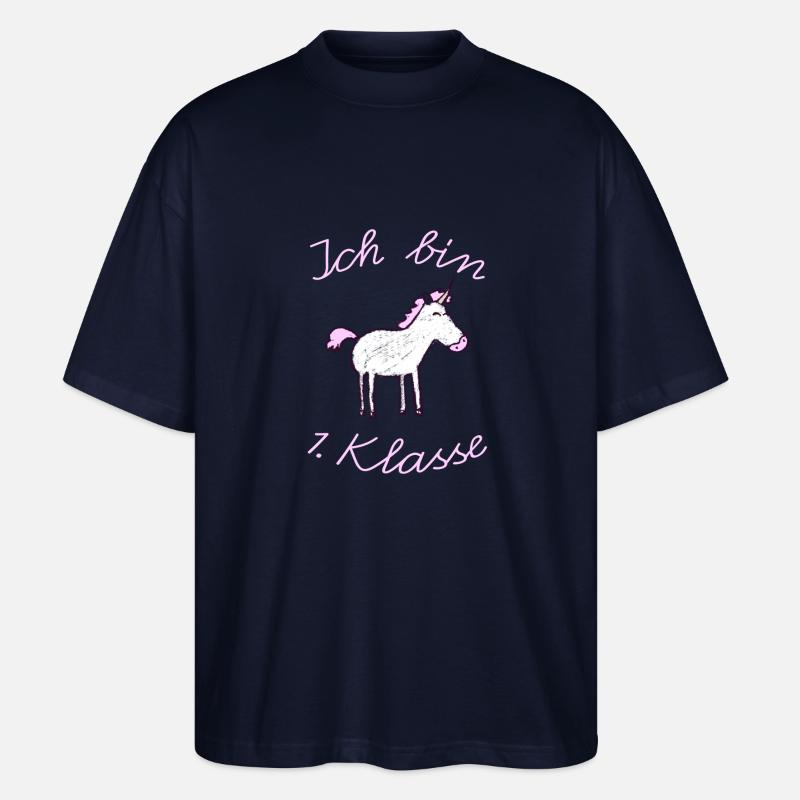 Einschulung_EInhorn_Ich Bin 1. Klasse - Stanley/Stella Oversized Unisex Bio T-Shirt Blaster 2.0 - Navy