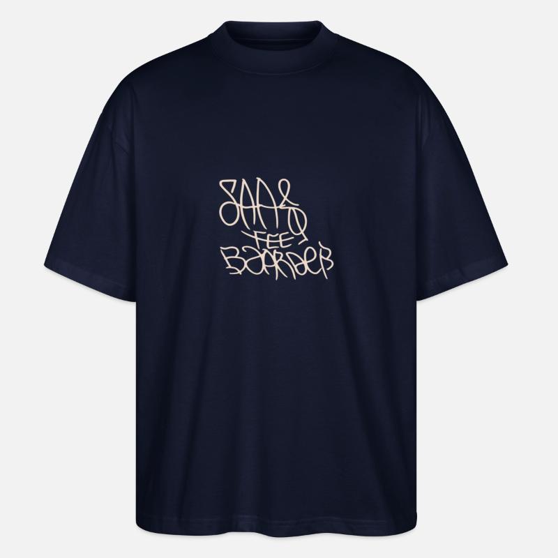 Pensionnaire de Saas Fee - T-shirt bio Blaster 2.0 coupe oversize Stanley/Stella Unisexe - marine