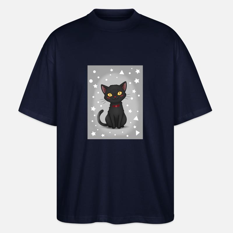 Chaton de dessin animé mignon - T-shirt bio Blaster 2.0 coupe oversize Stanley/Stella Unisexe - marine