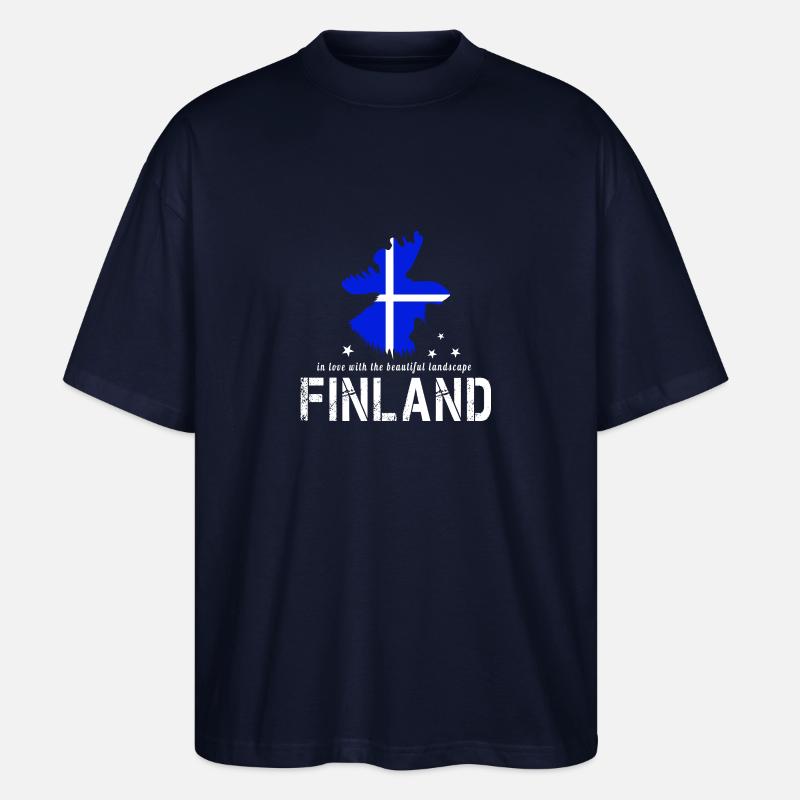 Finnland Elch Suomi - Stanley/Stella Oversized Unisex Bio T-Shirt Blaster 2.0 - Navy