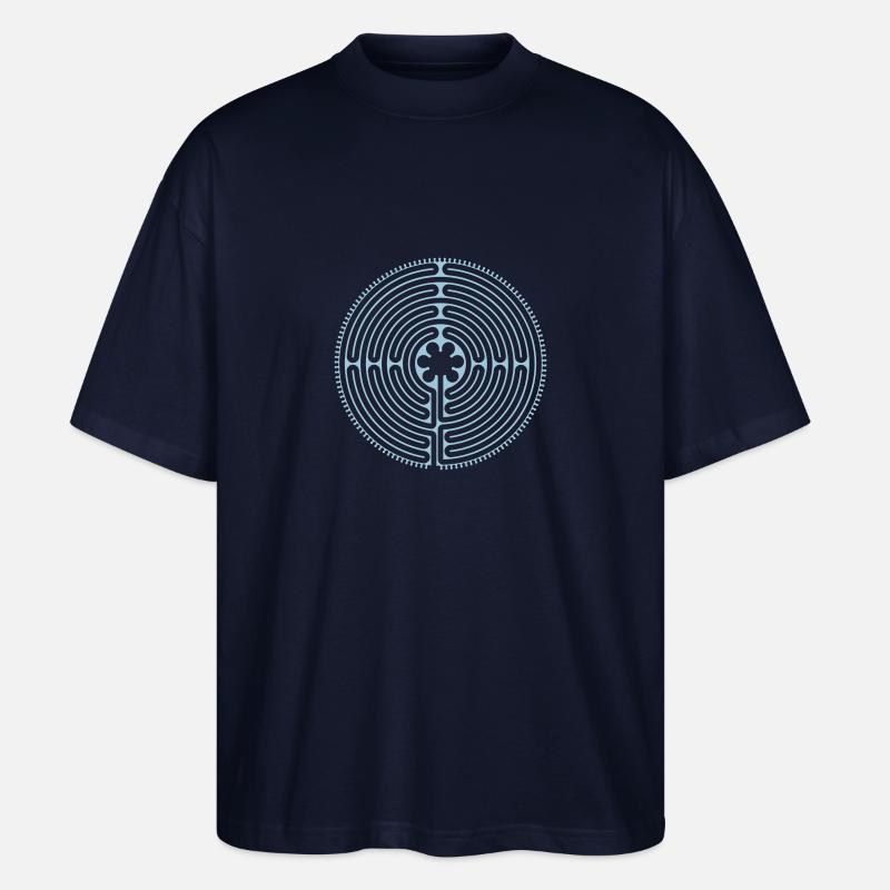 Labyrinth von Chartres - Stanley/Stella Oversized Unisex Bio T-Shirt Blaster 2.0 - Navy