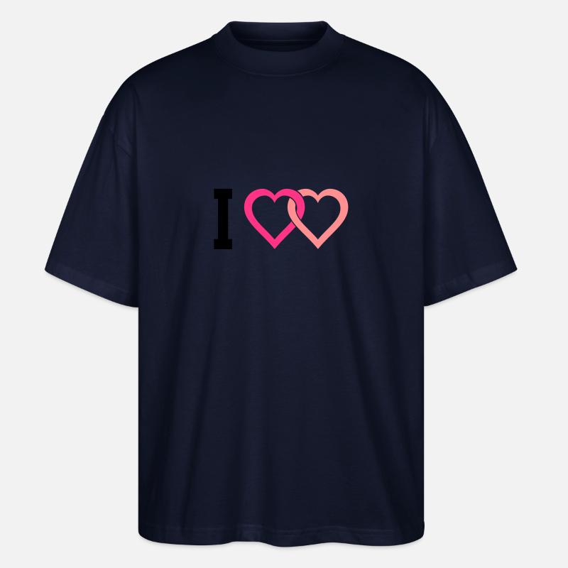 I love - Stanley/Stella Oversized Unisex Bio T-Shirt Blaster 2.0 - Navy