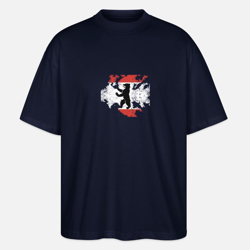Berliner Bär, Geschenk - Stanley/Stella Oversized Unisex Bio T-Shirt Blaster 2.0 - Navy
