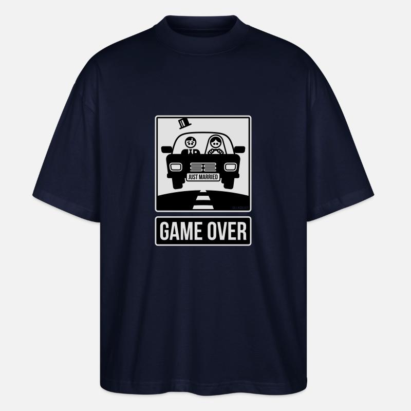 Just Married – Game Over (2C) - Stanley/Stella Oversized Unisex Bio T-Shirt Blaster 2.0 - Navy