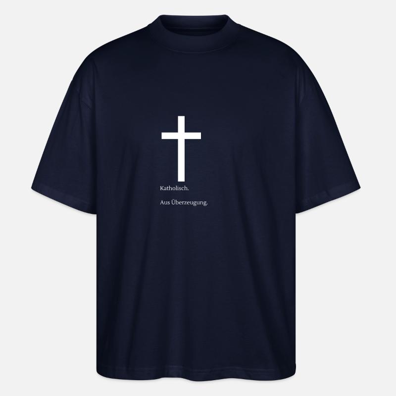 Katholisch. Aus Überzeugung. - Stanley/Stella Oversized Unisex Bio T-Shirt Blaster 2.0 - Navy