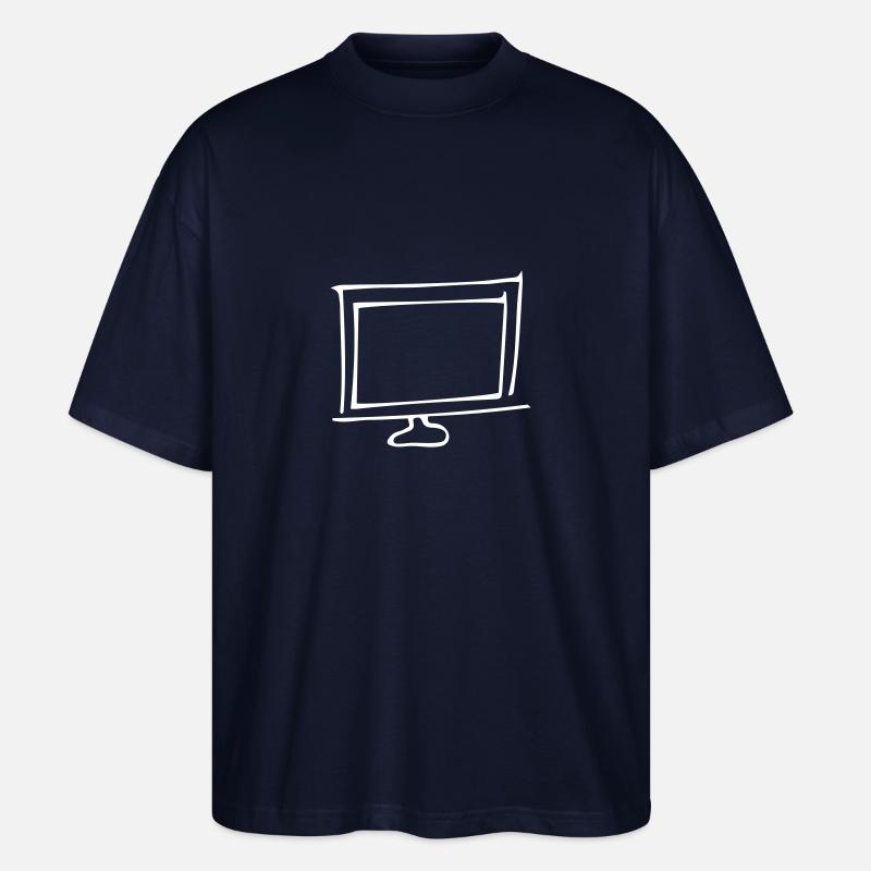 Bildschirm,Fernsehgerät,Fernseher,Glotze,TV,Röhre, - Stanley/Stella Oversized Unisex Bio T-Shirt Blaster 2.0 - Navy