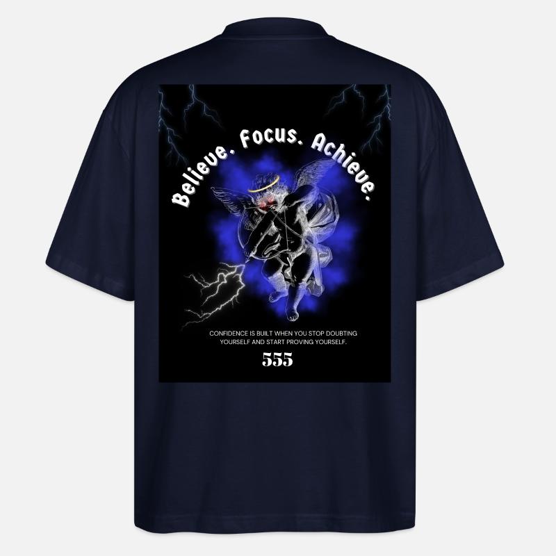 Back_andWhite_IllustrationT-HemdGlaubInSich Selbst - Stanley/Stella Oversized Unisex Bio T-Shirt Blaster 2.0 - Navy