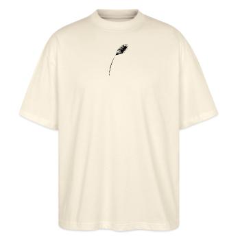 Bleistift-Design, schwarz-weiß - Stanley/Stella Oversized Unisex Bio T-Shirt Blaster 2.0 - Natur - Vorne - Alina (178cm) & Michal (187cm)