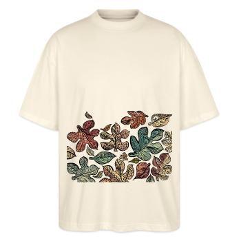 Leafs - Stanley/Stella Oversized Unisex Bio T-Shirt Blaster 2.0 - Natur - Vorne - Alina (178cm) & Michal (187cm)