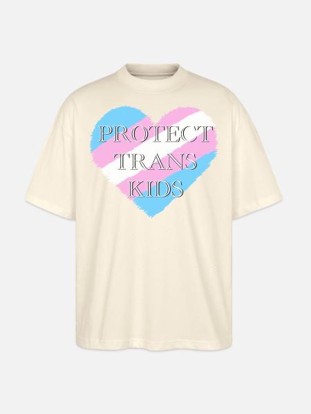 Trans-Herz - Trans-Kinder schützen - Stanley/Stella Oversized Unisex Bio T-Shirt Blaster 2.0 - Natur