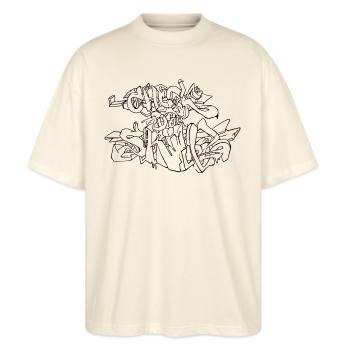 CHECK YOUR SKILLS - Stanley/Stella Oversized Unisex Bio T-Shirt Blaster 2.0 - Natur - Vorne - Alina (178cm) & Michal (187cm)