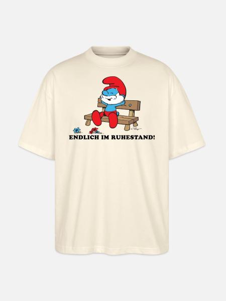 Schlümpfe Design Endlich Im Ruhestand - Stanley/Stella Oversized Unisex Bio T-Shirt Blaster 2.0 - Natur