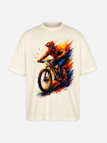 Mountainbiking Mountainbiker MTB cool Geschenk - Stanley/Stella Oversized Unisex Bio T-Shirt Blaster 2.0 - Natur