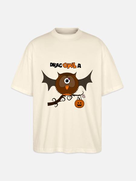 Drac owl a - Stanley/Stella Oversized Unisex Bio T-Shirt Blaster 2.0 - Natur