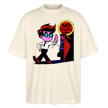no stalking - Stanley/Stella Oversized Unisex Bio T-Shirt Blaster 2.0 - Natur - Vorne - Alina (178cm) & Michal (187cm)