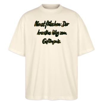 Der kreative Weg... - Stanley/Stella Oversized Unisex Bio T-Shirt Blaster 2.0 - Natur - Vorne - Alina (178cm) & Michal (187cm)
