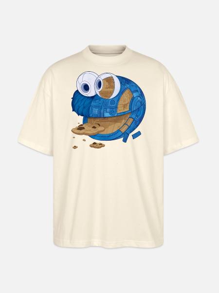 Sesamstraße Krümelmonster Maschine - Stanley/Stella Oversized Unisex Bio T-Shirt Blaster 2.0 - Natur