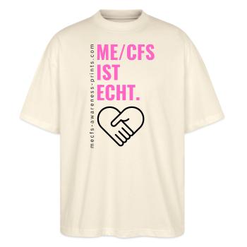 ME/CFS IST ECHT - pink edt. - Stanley/Stella Oversized Unisex Bio T-Shirt Blaster 2.0 - Natur - Vorne - Alina (178cm) & Michal (187cm)