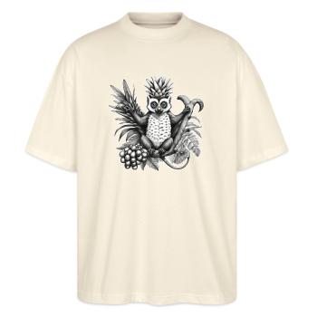 Fruity King - Stanley/Stella Oversized Unisex Bio T-Shirt Blaster 2.0 - Natur - Vorne - Alina (178cm) & Michal (187cm)
