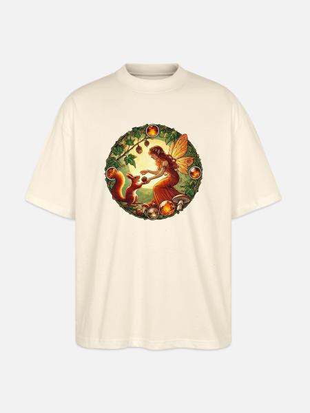 Eichhörnchen-Fee - Stanley/Stella Oversized Unisex Bio T-Shirt Blaster 2.0 - Natur
