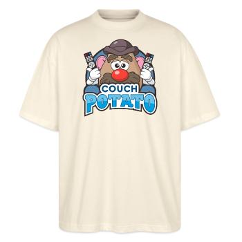 Mr. Potato Head Couch Potato - Stanley/Stella Oversized Unisex Bio T-Shirt Blaster 2.0 - Natur - Vorne - Alina (178cm) & Michal (187cm)