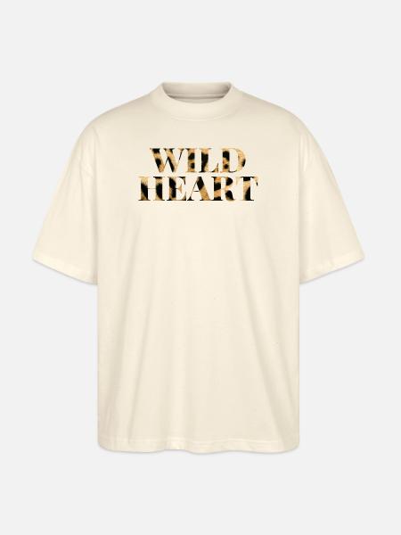 Wild Heart Leopard Print Shirt - Stanley/Stella Oversized Unisex Bio T-Shirt Blaster 2.0 - Natur