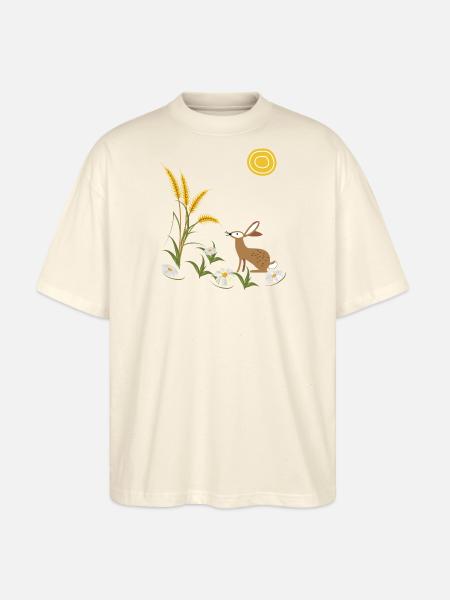 Feldhase Kornfeld - Stanley/Stella Oversized Unisex Bio T-Shirt Blaster 2.0 - Natur