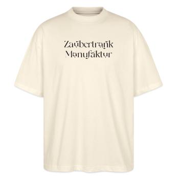 Zaubertrank Manufaktur - Stanley/Stella Oversized Unisex Bio T-Shirt Blaster 2.0 - Natur - Vorne - Alina (178cm) & Michal (187cm)