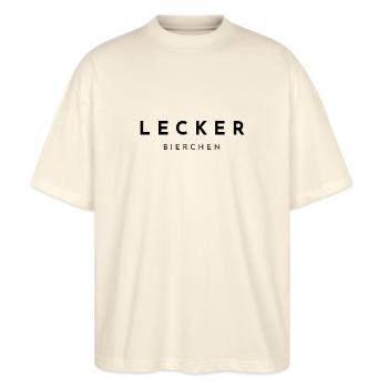 Lecker Bierchen - Stanley/Stella Oversized Unisex Bio T-Shirt Blaster 2.0 - Natur - Vorne - Alina (178cm) & Michal (187cm)