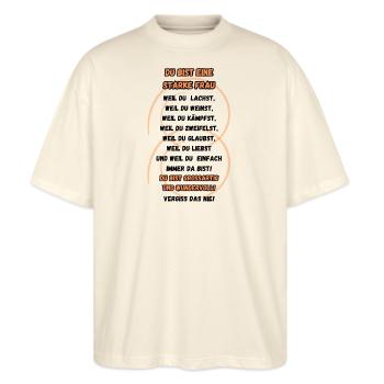 Unbeugsame Geist - Stanley/Stella Oversized Unisex Bio T-Shirt Blaster 2.0 - Natur - Vorne - Alina (178cm) & Michal (187cm)
