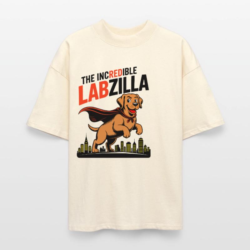 Labzilla – Foxred Labrador in Monster Mode Stanley/Stella Oversized Unisex Organic T-shirt Blaster 2.0