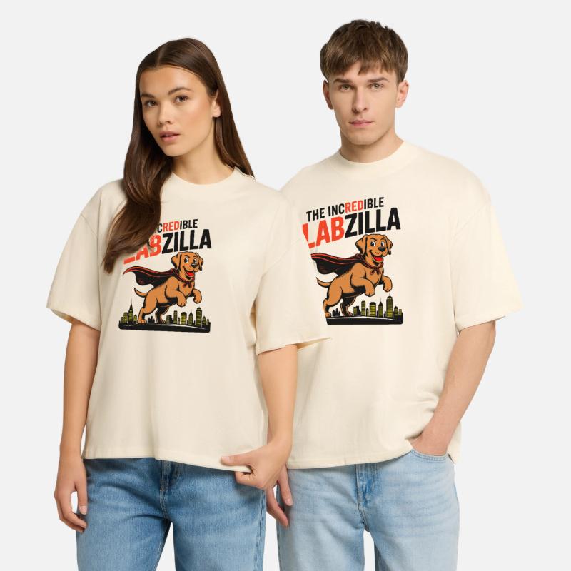 Labzilla – Foxred Labrador in Monster Mode Stanley/Stella Oversized Unisex Organic T-shirt Blaster 2.0