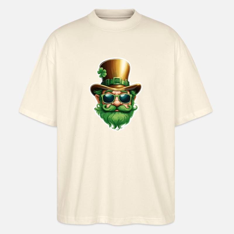 Leprechaun / Leprechaun / Vert / Gingembre / Irlande - T-shirt bio Blaster 2.0 coupe oversize Stanley/Stella Unisexe - écru doux